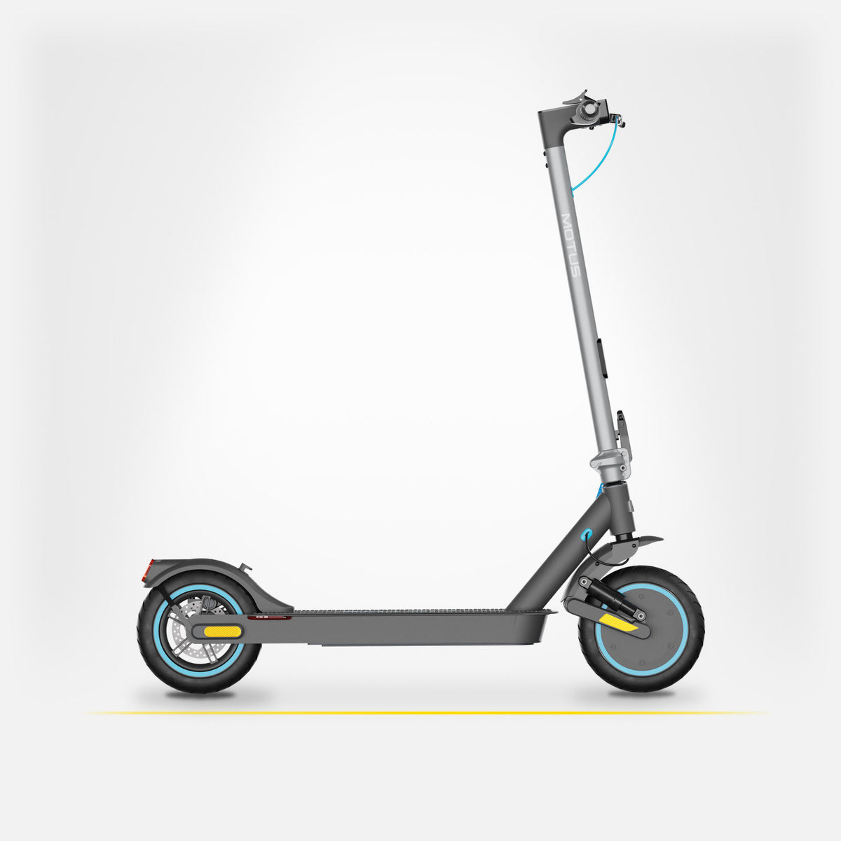 Hulajnoga elektryczna MOTUS Scooty 10 Elite z prawego boku w jasnym studiu.