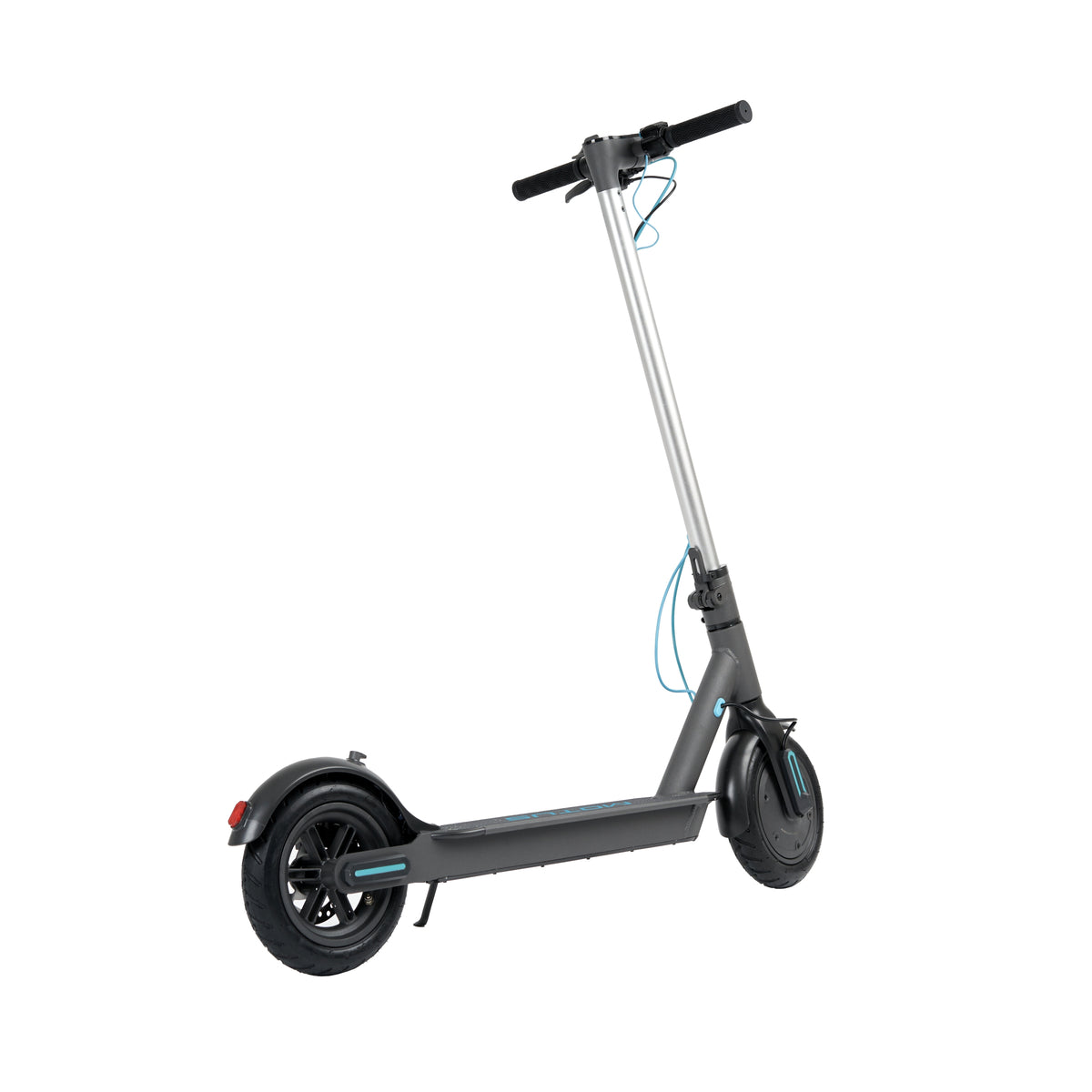 Hulajnoga elektryczna MOTUS Scooty 8.5, widok 3/4 z drugiej strony, na białym tle.