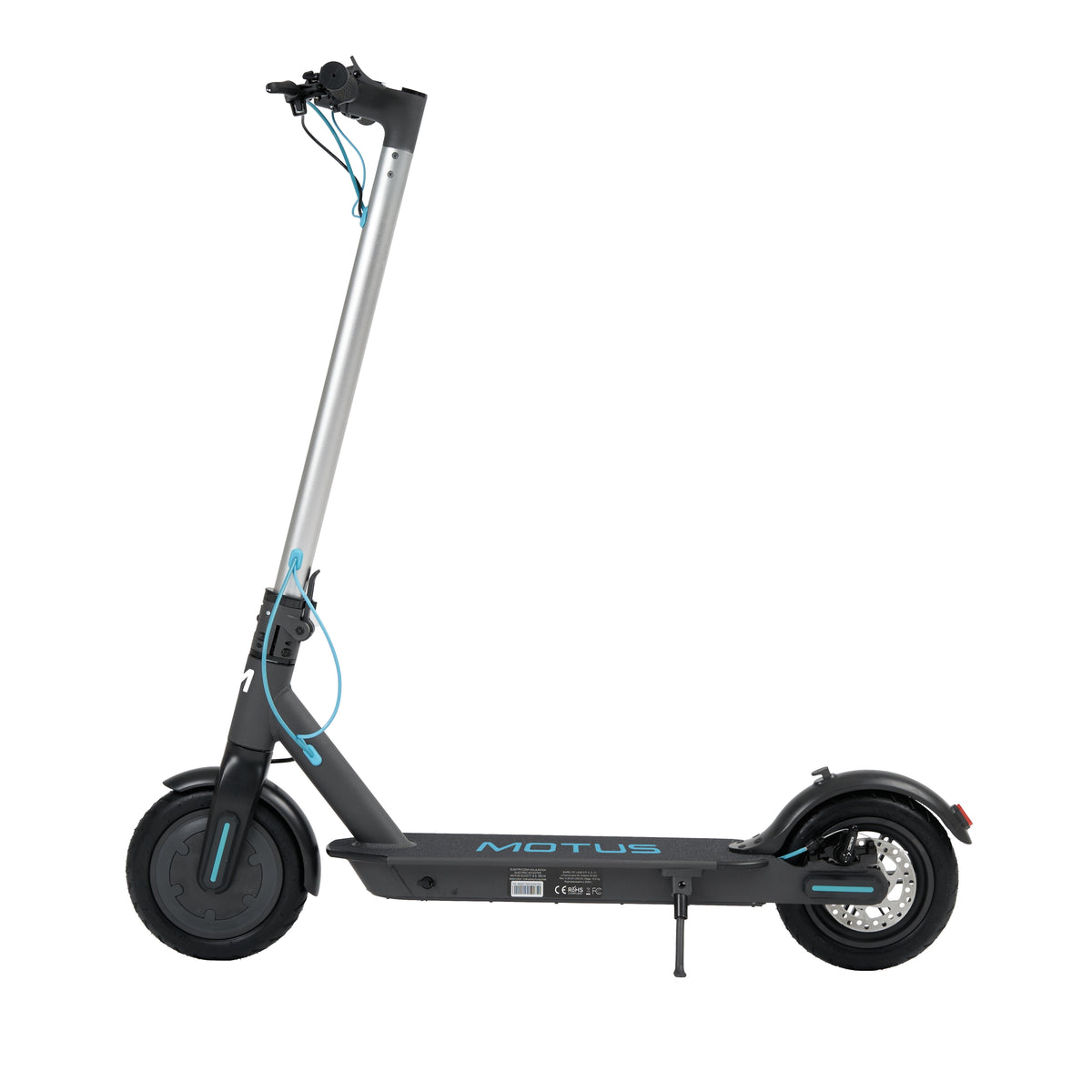 Hulajnoga elektryczna MOTUS Scooty 8.5 z boku, na białym tle.