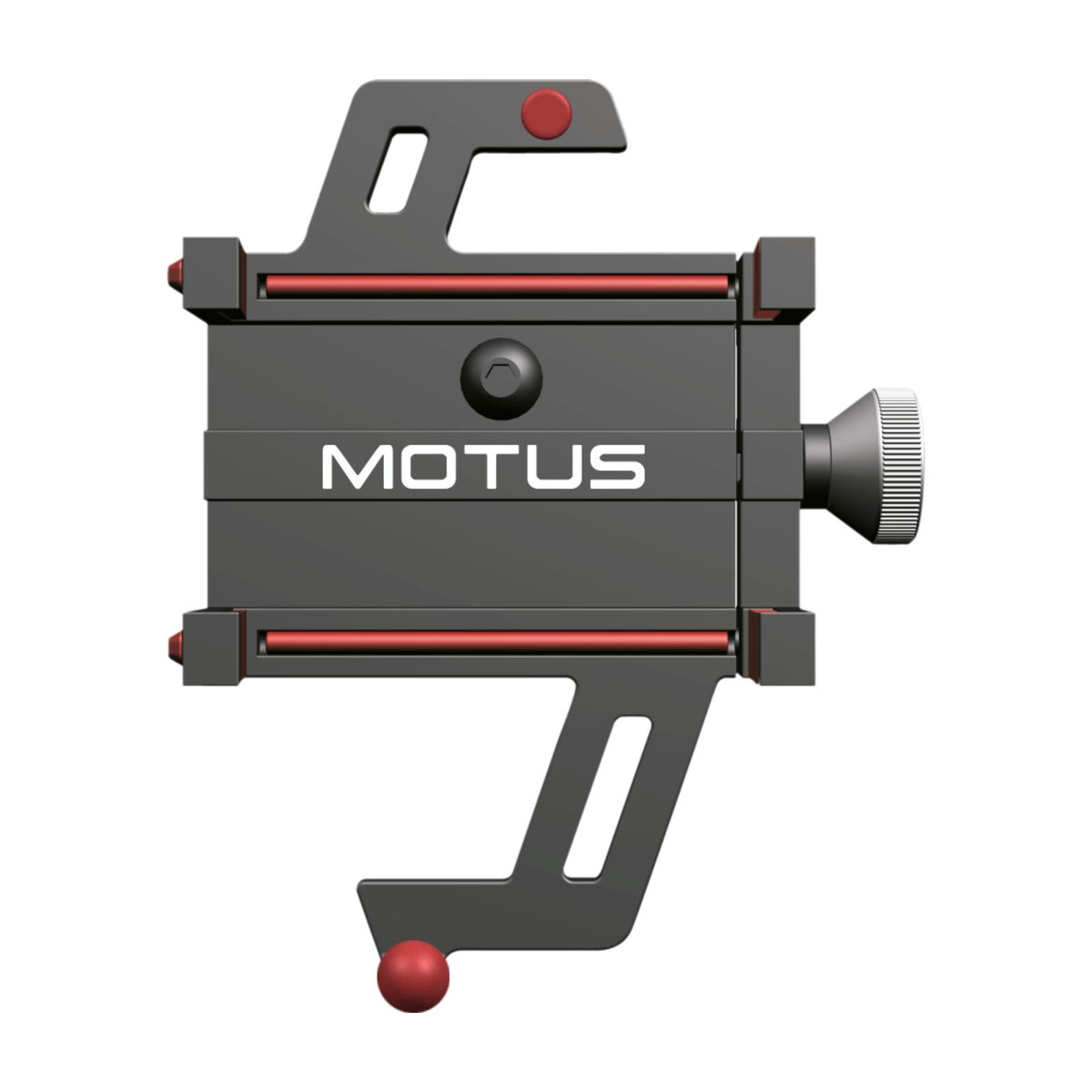 Uchwyt na telefon MOTUS PRO RED - widok z przodu, zbliżenie