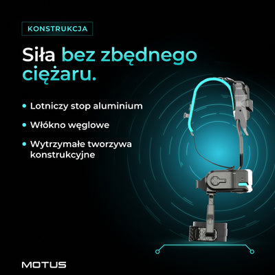 Motus Atlas Back - active z profilu: konstrukcja z lotniczego stopu aluminium, włókna węglowego i wytrzymałych tworzyw konstrukcyjnych.