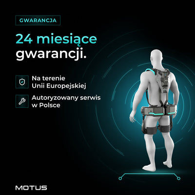 Motus Atlas Back - active na manekinie, widok 3/4 od tyłu: 24 miesiące gwarancji na terenie Unii Europejskiej i autoryzowany serwis w Polsce.
