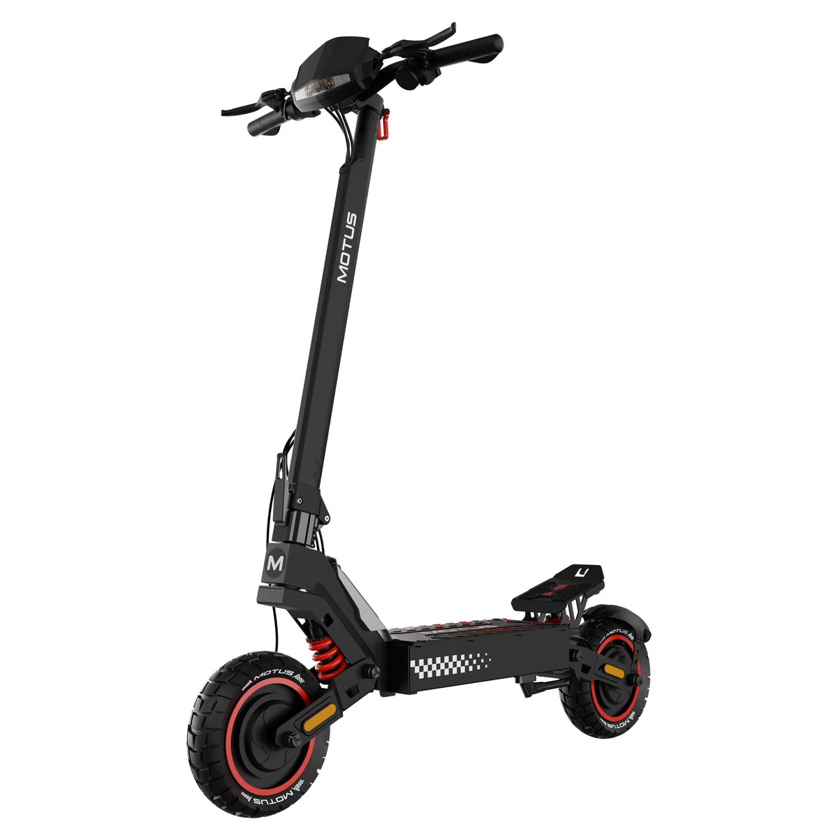 Hulajnoga elektryczna MOTUS Daytona 10 Max, widok 3/4 z przodu, białe tło