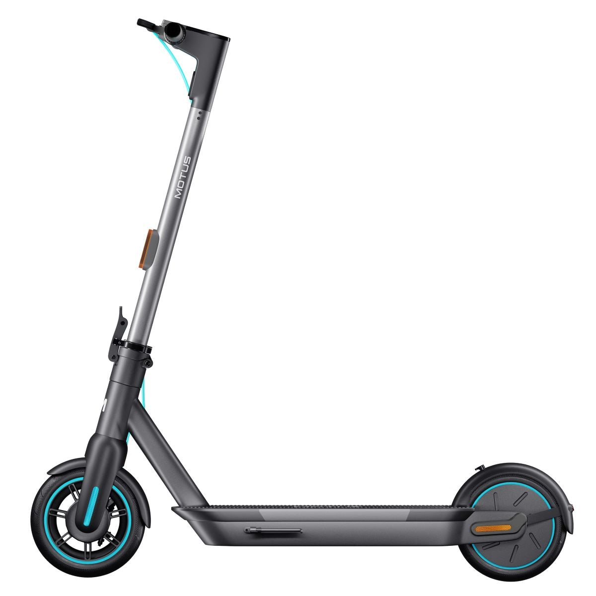Hulajnoga elektryczna MOTUS Scooty 10 GEN5 z lewego boku, na białym tle.