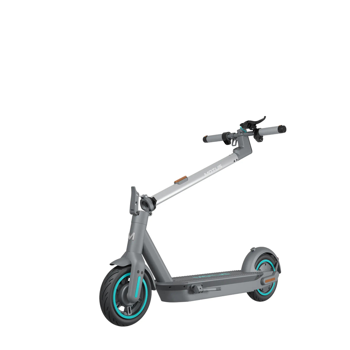 Składanie hulajnogi elektrycznej MOTUS Scooty 10 GEN6: kolumna kierownicy w połowie drogi do podestu.