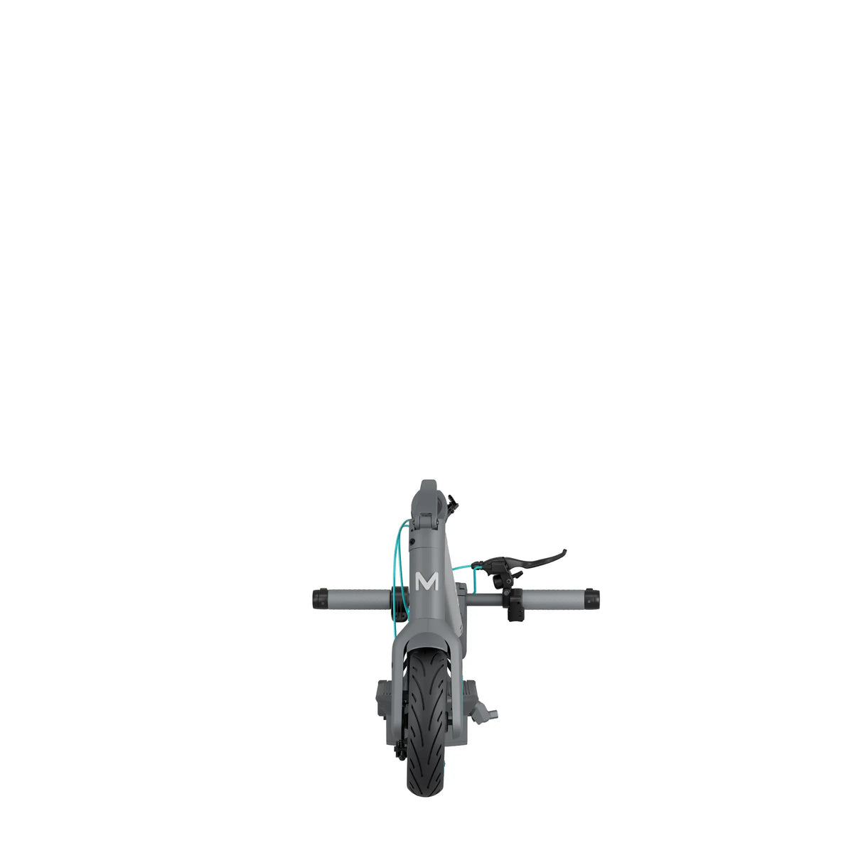 Złożona hulajnoga elektryczna MOTUS Scooty 10 GEN6 od tyłu, na białym tle.